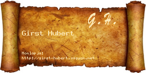 Girst Hubert névjegykártya